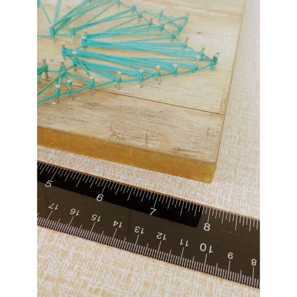 Clipboard Easel String Art Rustic House Heart Wood Frame Note Clip Aqua 8x10 - Picture 8 of 14
